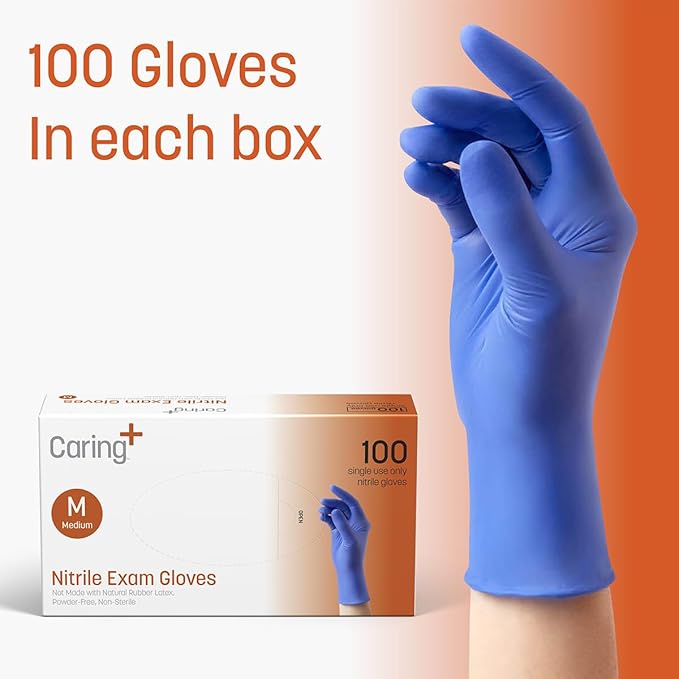 Caring Nitrile Exam Gloves - Image 3