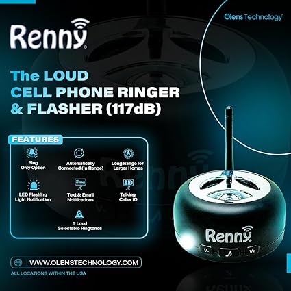RENNY - Loud Cell Phone Ringer, Amplifier & Flasher for Hearing - Image 6