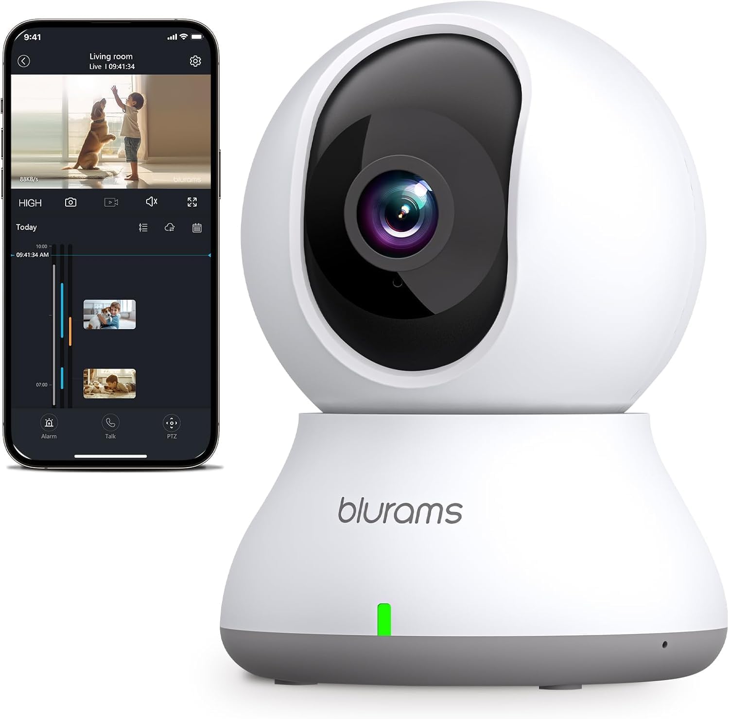 blurams Indoor Camera 2K, Cameras for Home Security 5GHz, 360°