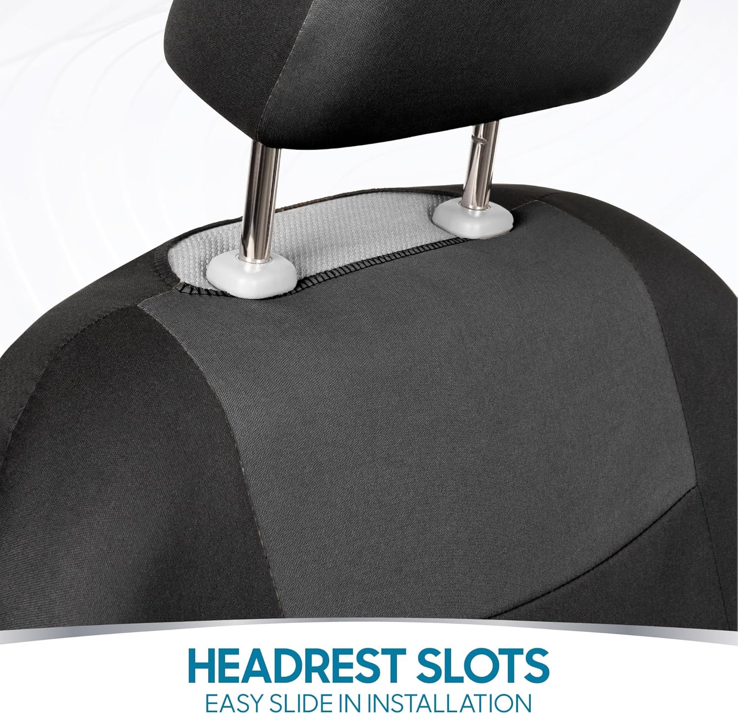 BDK PolyPro Car Seat Covers Full Set in Charcoal on Black – Front and Rear Split Bench for Cars - Image 12