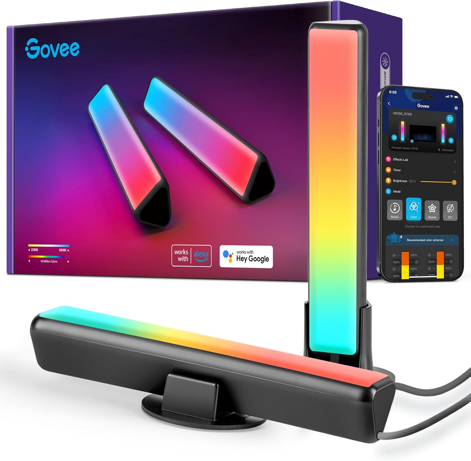 Govee Smart LED Light Bars, Work with Alexa and Google Assistant