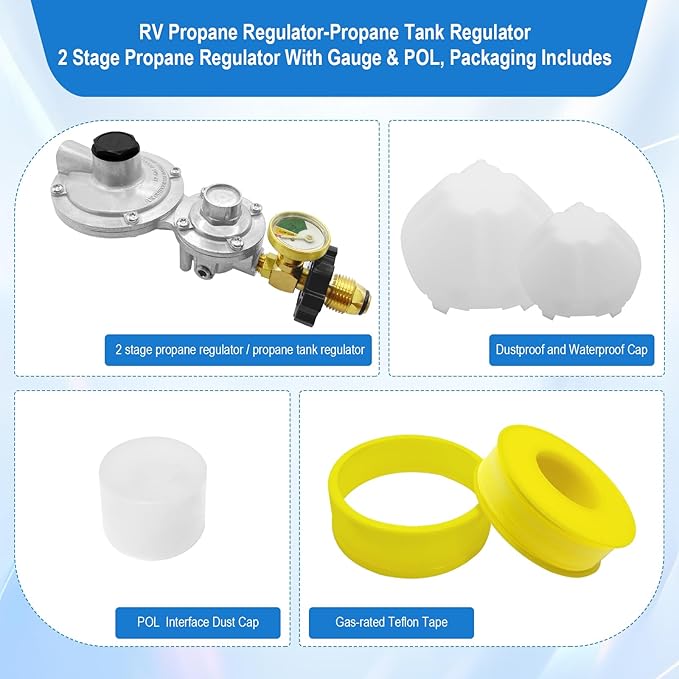 Propane Tank adapter 2 Stage Propane Regulator with Gauge & POL - Image 6