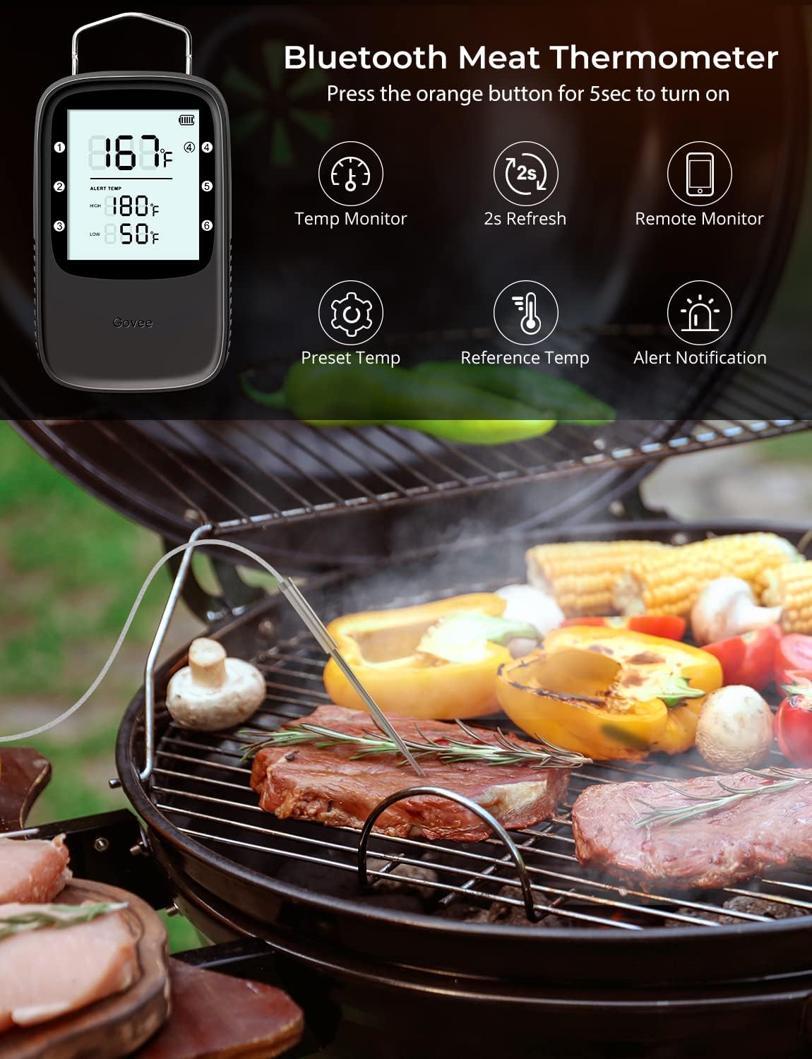Govee Bluetooth Meat Thermometer, Wireless Meat Thermometer for Smoker Oven - Image 3