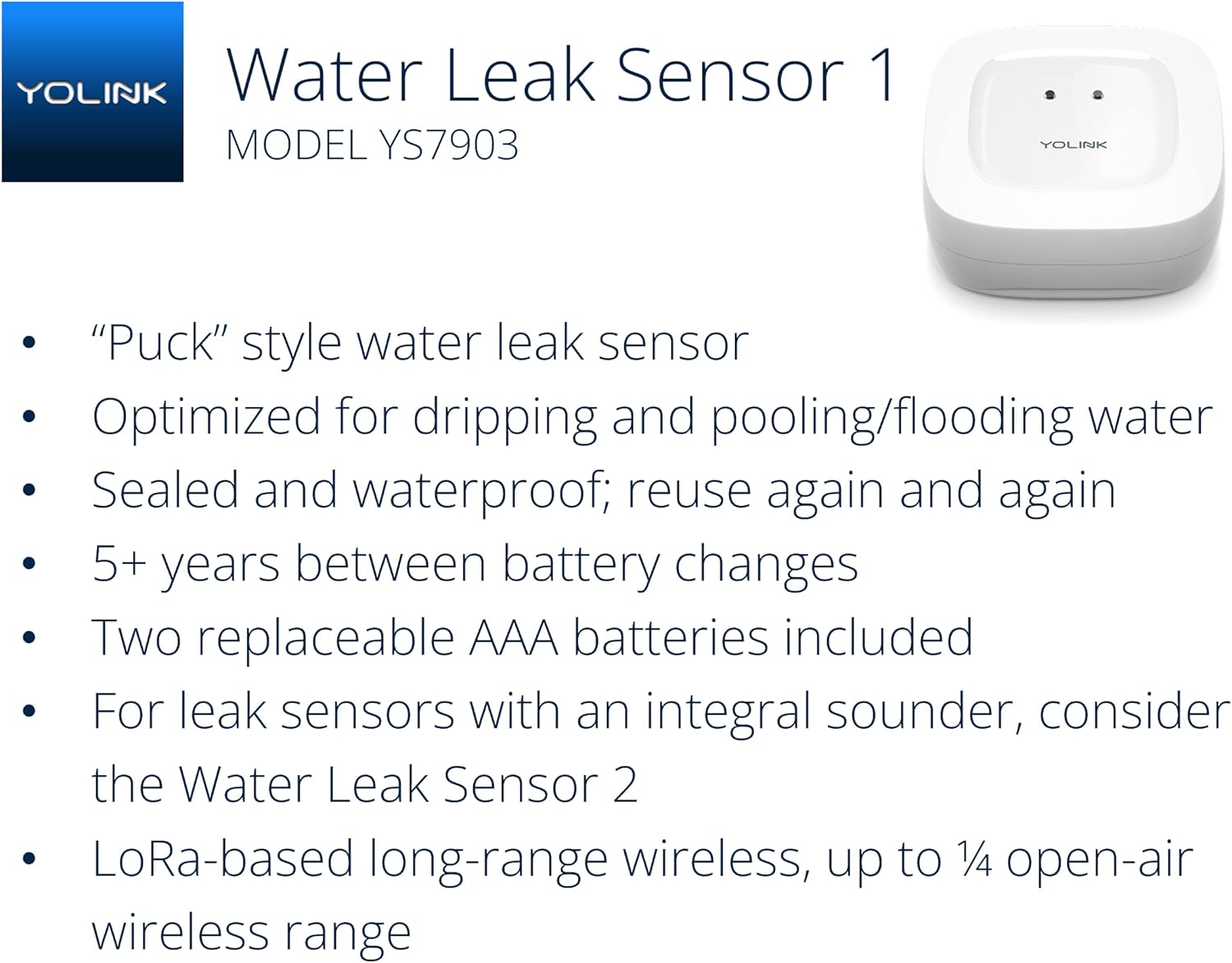 YoLink Smart Home Starter Kit: Hub & Water Leak Sensor 4-Pack - Image 2