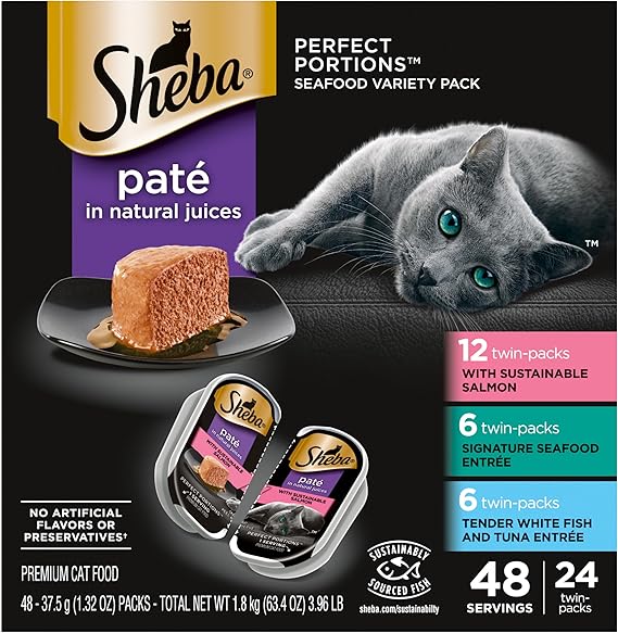 Sheba Perfect Portions Wet Cat Food Pate with Sustainable Salmon