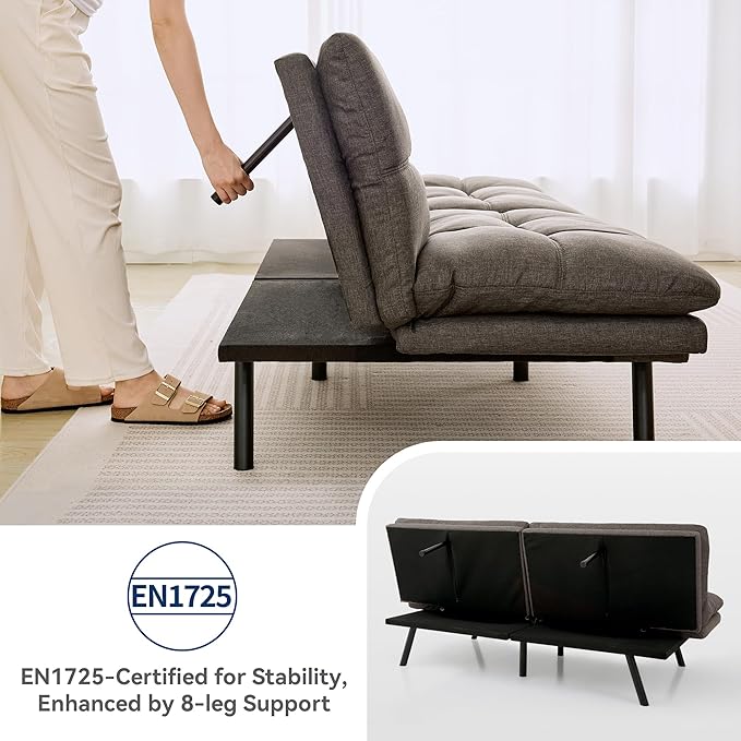 Convertible Memory Foam Sofa Couch Modern Loveseat Sleeper - Image 6