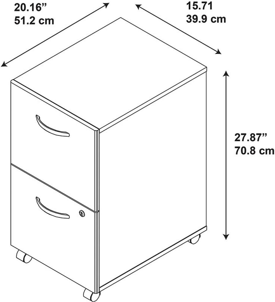 Bush Business Furniture Series C 2 Drawer Mobile File Cabinet in Mocha Cherry - Image 6
